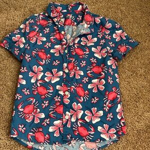 Vineyard vines crab and flower short sleeve button down